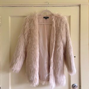 H&M Dusty Pink Faux Fur Jacket